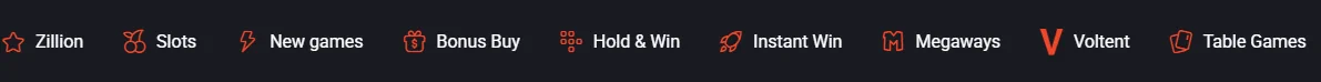 Rooster Bet Menu